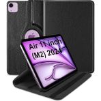 Wowacs iPad Air 11 2024 (A2902-A2903) M2 Uyumlu Dönebilen Pu Deri Standlı Tablet Kılıfı - Siyah - iPad Air 11 2024 (M2)