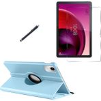 Wowacs Lenovo Tab K11 TB-330FU Uyumlu Kılıf Dönebilen Standlı Tablet Kılıfı + Ekran Koruyucu + Kalem - Mavi - Tab K11 TB330FU