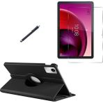 Wowacs Lenovo Tab K11 TB-330FU Uyumlu Kılıf Dönebilen Standlı Tablet Kılıfı + Ekran Koruyucu + Kalem - Siyah - Tab K11 TB330FU