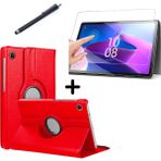 Wowacs Lenovo Tab M10 Gen 3 (3. Nesil) TB-328F ZAAE0015TR Tablet Kılıfı Ekran Koruyucu ve Kalem Seti - Kırmızı