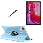 Wowacs Lenovo Tab M11 TB-330FU Uyumlu Kılıf Dönebilen Standlı Tablet Kılıfı + Ekran Koruyucu + Kalem - Mavi - Tab M11 TB330FU