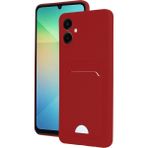 Wowacs Samsung Galaxy A06 Uyumlu Arka Kamera Korumalı Kart Koyulabilen Silikon Kartlıklı Kılıf Kapak - Kırmızı