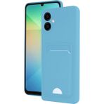 Wowacs Samsung Galaxy A06 Uyumlu Arka Kamera Korumalı Kart Koyulabilen Silikon Kartlıklı Kılıf Kapak - Mavi