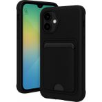 Wowacs Samsung Galaxy A07 Uyumlu Arka Kamera Korumalı Kart Koyulabilen Silikon Kartlıklı Kılıf Kapak - Siyah