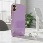 Wowacs Samsung Galaxy A07 Uyumlu Kılıf Kenarları Parlak Altın Renkli Kamera Korumalı Soft Tasarım Kılıf - Mor