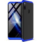 Wowacs Samsung Galaxy A11 ile Uyumlu Kılıf 3 Parçalı Tam Koruma Dayanıklı Soft Ince Kılıf - Siyah - Mavi