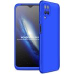 Wowacs Samsung Galaxy A12 ile Uyumlu Kılıf 3 Parçalı Tam Koruma Dayanıklı Soft Ince Kılıf - Mavi