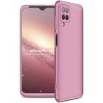Wowacs Samsung Galaxy A12 ile Uyumlu Kılıf 3 Parçalı Tam Koruma Dayanıklı Soft Ince Kılıf - Rose