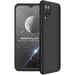 Wowacs Samsung Galaxy A12 ile Uyumlu Kılıf 3 Parçalı Tam Koruma Dayanıklı Soft Ince Kılıf - Siyah