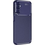 Wowacs Samsung Galaxy A17 Uyumlu Kılıf Karbon Tasarım Kamera Korumalı Silikon Telefon Kılıfı Kapak - Lacivert