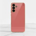Wowacs Samsung Galaxy A17 Uyumlu Kılıf Kenarları Parlak Altın Renkli Kamera Korumalı Soft Tasarım Kılıf - Kırmızı