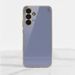Wowacs Samsung Galaxy A17 Uyumlu Kılıf Kenarları Parlak Altın Renkli Kamera Korumalı Soft Tasarım Kılıf - Mavi