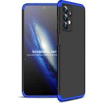 wowacs Samsung Galaxy A23 ile Uyumlu Kılıf 3 Parçalı Tam Koruma Dayanıklı Soft Ince Kılıf - Siyah - Mavi