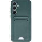 Wowacs Samsung Galaxy A35 5g Uyumlu Arka Kamera Korumalı Kart Koyulabilen Silikon Kartlıklı Kılıf Kapak - Koyu Yeşil