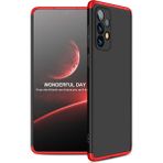 wowacs Samsung Galaxy A53 5g ile Uyumlu Kılıf 3 Parçalı Tam Koruma Dayanıklı Soft Ince Kılıf - Siyah - Kırmızı