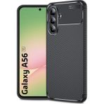 Wowacs Samsung Galaxy A56 Uyumlu Kılıf Karbon Tasarım Kamera Korumalı Silikon Telefon Kılıfı Kapak - Siyah