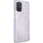 Wowacs Samsung Galaxy A71 Uyumlu Kılıf Prizmatik Tasarım Dayanıklı Kenarlar Şık Tasarım Kılıf - Mor