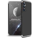 wowacs Samsung Galaxy M23 ile Uyumlu Kılıf 3 Parçalı Tam Koruma Dayanıklı Soft Ince Kılıf - Siyah - Gri
