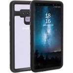 Wowacs Samsung Galaxy Note 9 Uyumlu Kılıf Su Geçirmez 360 Derece Koruma Waterproof Telefon Kılıfı Kabı - Şeffaf Siyah