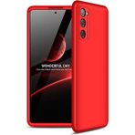 Wowacs Samsung Galaxy S20 Fe ile Uyumlu Kılıf 3 Parçalı Tam Koruma Dayanıklı Soft Ince Kılıf - Kırmızı