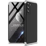 Wowacs Samsung Galaxy S21 Plus ile Uyumlu Kılıf 3 Parçalı Tam Koruma Dayanıklı Soft Ince Kılıf - Siyah - Gri