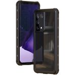 Wowacs Samsung Galaxy S21 Ultra Uyumlu Kılıf Su Geçirmez 360 Derece Koruma Waterproof Telefon Kılıfı Kabı - Şeffaf Siyah