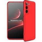 wowacs Samsung Galaxy S22 ile Uyumlu Kılıf 3 Parçalı Tam Koruma Dayanıklı Soft Ince Kılıf - Kırmızı