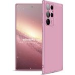 wowacs Samsung Galaxy S22 Ultra ile Uyumlu Kılıf 3 Parçalı Tam Koruma Dayanıklı Soft Ince Kılıf - Rose