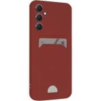 Wowacs Samsung Galaxy S24 Fe 5g Uyumlu Arka Kamera Korumalı Kart Koyulabilen Silikon Kartlıklı Kılıf Kapak - Bordo
