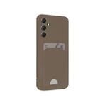 Wowacs Samsung Galaxy S24 Fe 5g Uyumlu Arka Kamera Korumalı Kart Koyulabilen Silikon Kartlıklı Kılıf Kapak - Kahverengi