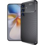 Wowacs Samsung Galaxy S25 Plus Uyumlu Kılıf Karbon Tasarım Kamera Korumalı Silikon Telefon Kılıfı Kapak - Siyah