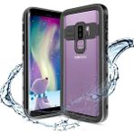 Wowacs Samsung Galaxy S9 Uyumlu Kılıf Su Geçirmez 360 Derece Koruma Waterproof Telefon Kılıfı Kabı - Şeffaf Siyah