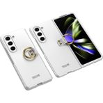 Wowacs Samsung Galaxy Z Fold 5 ile Uyumlu Kılıf Yüzüklü Kamera Korumalı Mat Görünüm Telefon Kılıfı Kapak - Gümüş