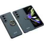 Wowacs Samsung Galaxy Z Fold 5 ile Uyumlu Kılıf Yüzüklü Kamera Korumalı Mat Görünüm Telefon Kılıfı Kapak - Koyu Yeşil