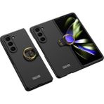 Wowacs Samsung Galaxy Z Fold 5 ile Uyumlu Kılıf Yüzüklü Kamera Korumalı Mat Görünüm Telefon Kılıfı Kapak - Siyah