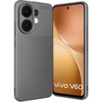 Wowacs Vivo V60 5g Uyumlu Kılıf Karbon Tasarım Kamera Korumalı Silikon Telefon Kılıfı Kapak - Gri