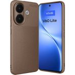 Wowacs Vivo V60 Lite Uyumlu Kılıf Karbon Tasarım Kamera Korumalı Silikon Telefon Kılıfı Kapak - Kahverengi