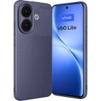 Wowacs Vivo V60 Lite Uyumlu Kılıf Karbon Tasarım Kamera Korumalı Silikon Telefon Kılıfı Kapak - Lacivert