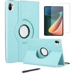 wowacs Xiaomi Mi Pad 5 3'lü Set Standlı Dönebilen Tablet Kılıfı + Temperli Ekran Koruyucu + Kalem - Mavi