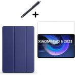 Wowacs Xiaomi Mi Pad 6 11 Inç Uyumlu Uyku Modlu Smart Tablet Kılıfı Ekran Koruyucu ve Kalem Seti Lacivert