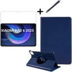 Wowacs Xiaomi Pad 6 11 Inç Uyumlu 360° Dönebilen Standlı Tablet Kılıfı Ekran Koruyucu ve Kalem Seti - Lacivert