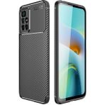 Wowacs Xiaomi Redmi 10 2022 Uyumlu Kılıf Karbon Tasarım Kamera Korumalı Silikon Telefon Kılıfı Kapak - Siyah