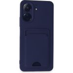 Wowacs Xiaomi Redmi 13C Uyumlu Arka Kamera Korumalı Kart Koyulabilen Silikon Kartlıklı Kılıf Kapak - Lacivert