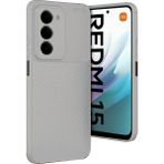 Wowacs Xiaomi Redmi 15 4g Uyumlu Kılıf Karbon Tasarım Kamera Korumalı Silikon Telefon Kılıfı Kapak - Gri