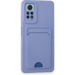 Wowacs Xiaomi Redmi Note 12 Pro 4g Uyumlu Arka Kamera Korumalı Kart Koyulabilen Silikon Kartlıklı Kılıf Kapak - Lila