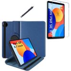 Wowacs Xiaomi Redmi Pad Se 8.7 Inç Uyumlu 360° Dönebilen Standlı Tablet Kılıfı Ekran Koruyucu ve Kalem Seti - Redmi Pad SE 8.7" - Lacivert