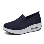 WOWEI Kadın yürüyüş ayakkabısı Slip-on hafif örgü spor ayakkabı kadın spor ayakkabı kadın spor ayakkabı nefes rahat hava yastığı spor ayakkabı tenis platformu kama ayakkabı, Yürüyüş 34, 3.5 UK