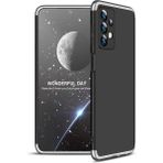 Wowlett Samsung Galaxy A13 4g ile Uyumlu Kılıf 3 Parçalı Tam Koruma Dayanıklı Soft Ince Kılıf - Siyah - Gri