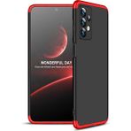 Wowlett Samsung Galaxy A73 ile Uyumlu Kılıf 3 Parçalı Tam Koruma Dayanıklı Soft Ince Kılıf - Siyah - Kırmızı