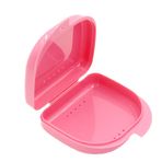 Wowlife Ortodontik saklama kutusu, diş kabı, diş saklama kutusu, havalandırma delikli (gül)